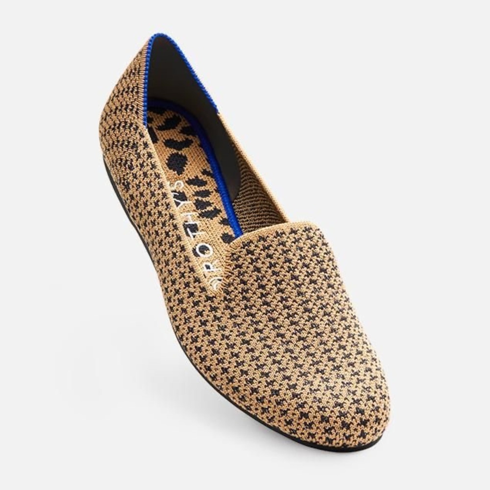Rothy’s Gold Houndstooth Loafers, sz 10